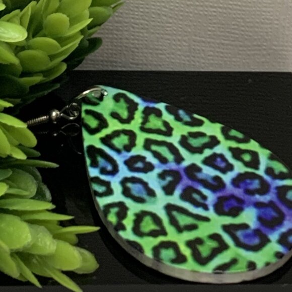 Leopard Print Earrings, Animal Print, Animal Print Jewelry, Safari Earring, Gift - Picture 7 of 8